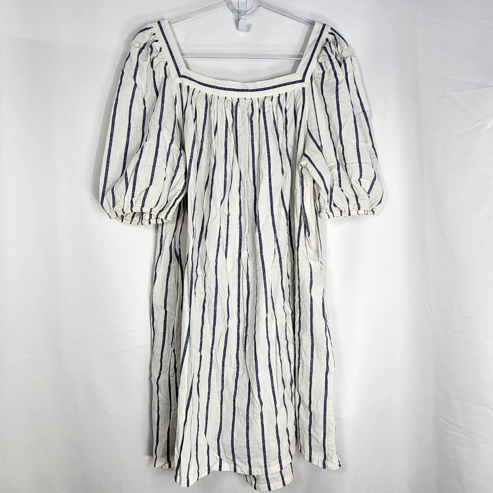 Faherty 100% Cotton Coastal Womens Dress Large Striped Beach Nautical Vacation - Picture 2 of 13
